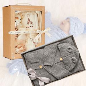 China clear Window Custom Luxury Gift Boxes for Baby Blanket Bibs Kids on sale