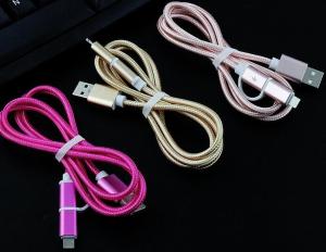 Wholesale 2 in 1 usb cable charging cable for iphone from china suppliers