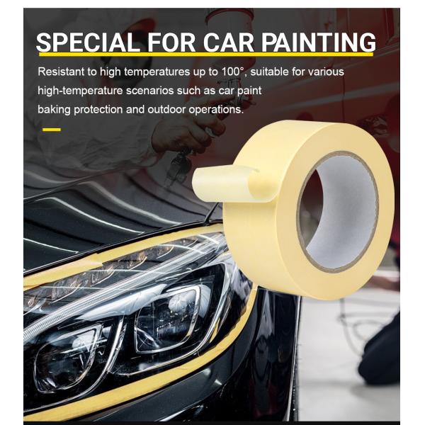 Custom High Temperature 100 Degree Crepe Paper Tape Automotive Masking Tape Painters Tape For Painting