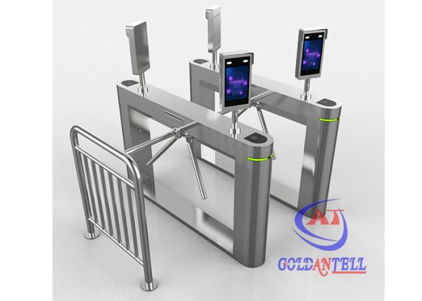 Quality Barcode RFID Temperature Face Recognition Tripod Turnstile Gate for sale