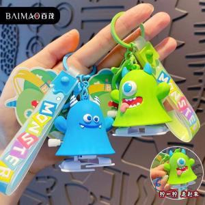 China Monster Family Bag Toy Keychain Light Rubber With Gravure And Offset Printing on sale