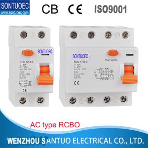 A  or AC Type 2P 4P 30MA  RCBO Circuit Breaker 6KA Automatically Disconnect STRO7-40