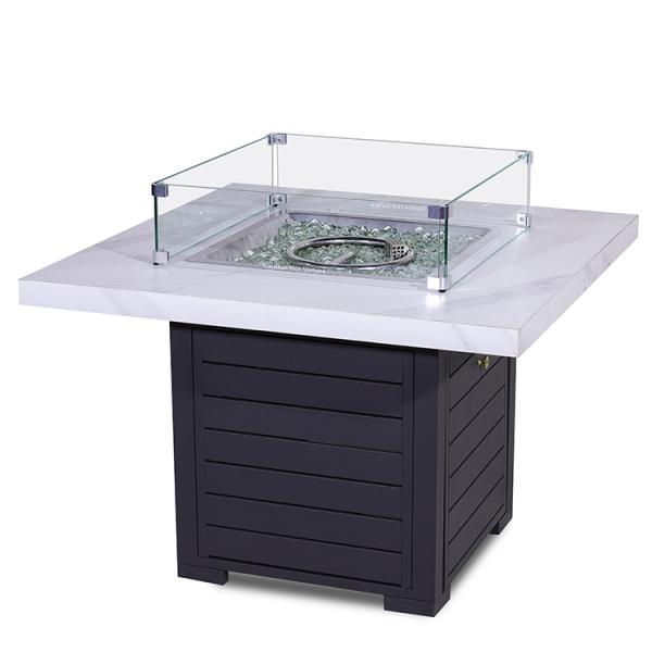 50000 BTU Rectangular Table Top Fire Pit Contemporary Design