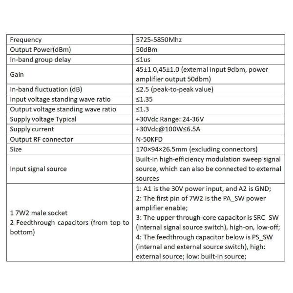 5.8GHz 100W GaN Anti-Module for Anti Drone System Autel Anti Fpv C-Uas Mavic 3 Autel Fpv Poland RF Module PA Module