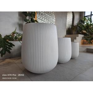 Buy cheap Garden Round Fiber Clay Pots Hand Carved 10 Inches from wholesalers