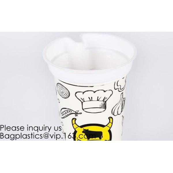 Flower Shaped 330ml PP Plastic Snack Plate With Cup Holder,Disposable PS Plastic Cup Top Snack Tray,Snack Cup With Straw