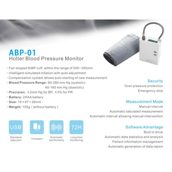 Top Selling Abp-01 Digital Holter Blood Pressure Monitor Online Technical Support 1 Year,1 Year 2 Days 48 Hours Monitor 3kg