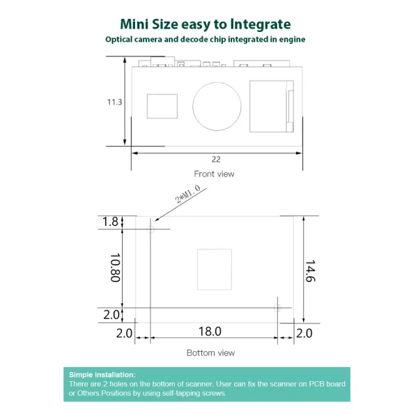 High-Performance 1d Dimensional 2D Dimensional CMOS Bar Code Scanning Engine Module