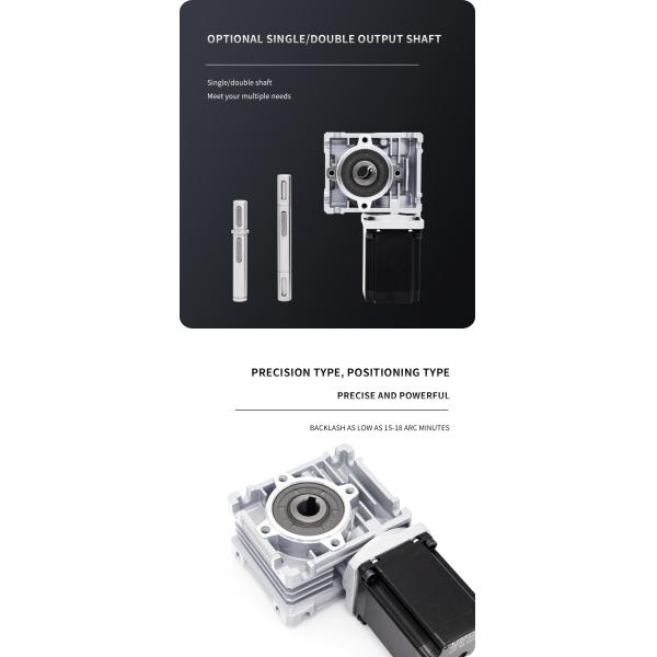 High Precision 1.2A Nema 17 Stepper Motor With 450mN.m Holding Torque and Worm Gearbox