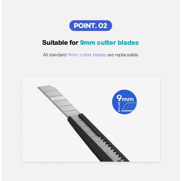 Sinseung S501 9mm Snap Off Utility Knives All Metal Body Cardboard Cutting Tools