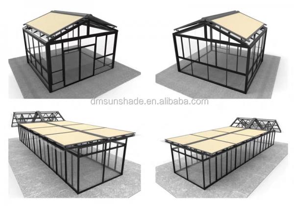Conservatory Patio Retractable Roof Awning / Free Standing Balcony Roof Retractable Awning