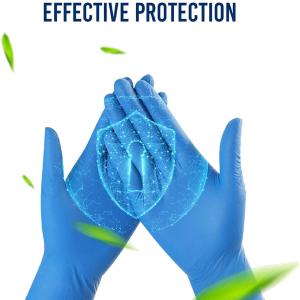 Buy cheap Blue Examination Medical Nitrile Gloves Food Grade Puncture Resistant from wholesalers