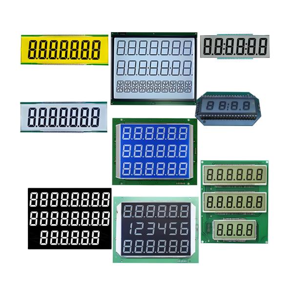Quality Customized Size VA Digit LCD Screen TN HTN FSTN Custom 7 Segment Monochrome Meter Display for sale
