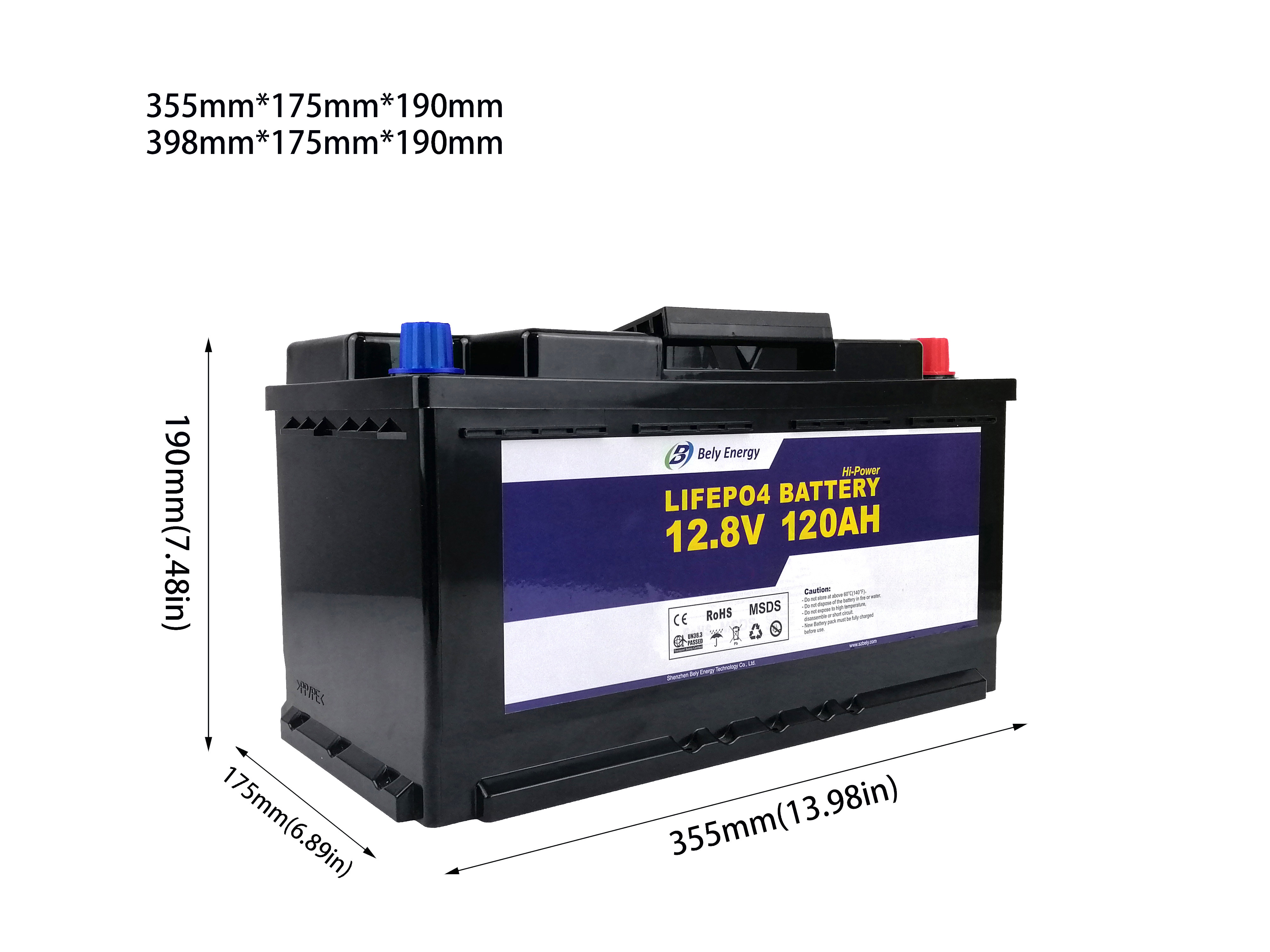 12v 120Ah Deep Cycle Lithium Battery Home Lifepo4 Solar Battery Bank