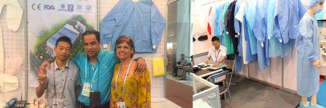 High Quality Disposable Nonwoven Microporous White PP Fabric Lab Coat Laboratory with material non woven SPP