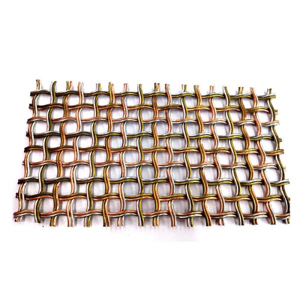 Color Finished Architectural Wire Mesh , Woven Metal Mesh For Cabinetry And Stairs