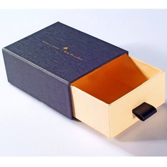 Ribbon Rigid Cardboard Box Drawer Hot Stamping For Jewelry