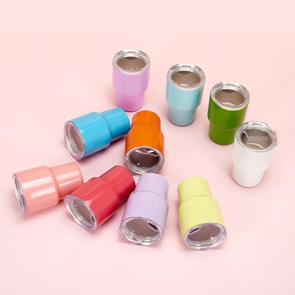 3oz Mini Tumbler Shot Glass With Straw And Lid , 24 Pack Stainless Steel Sublimation Shot Glasses For Wedding Party Whiskey Cocktail Bar With Straw