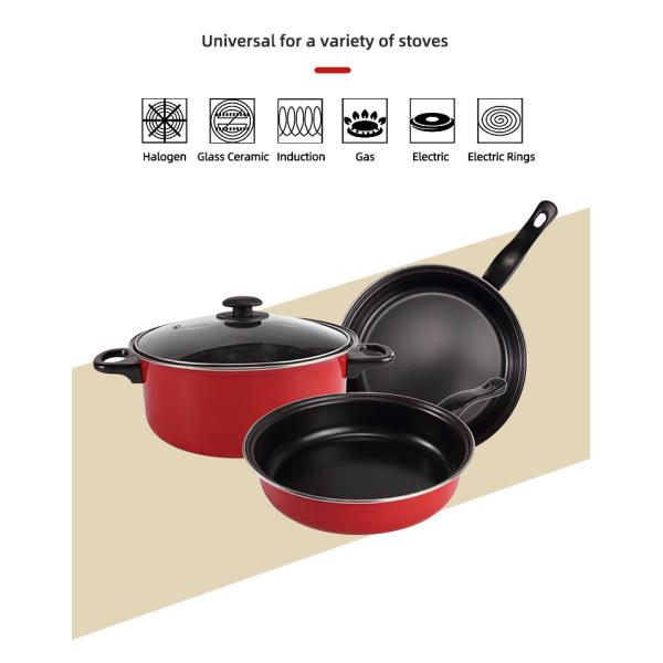 Multifunctional Kitchen Iron Non Stick Pans And Pots Set With Lid