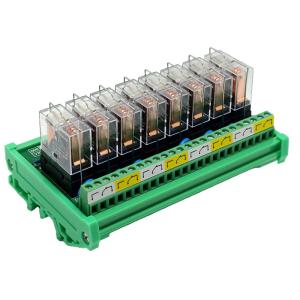 China 8 Ways Pluggable Relay Module PLC Output Amplifier Board DC 12V 24V on sale