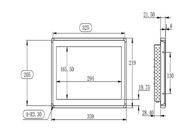 13.3-Inch Windows Embedded Monitor for Retail Systems, Factory Automation, Smart Appliances, and Public Information Panels