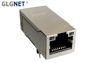 China Right Angle POE Plus Rj45 Through Hole Connector Rj45 Jack With LED Green Yellow on sale
