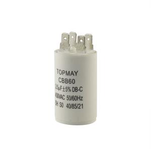 China CBB60 AC Motor Run Capacitor 3.5uF 450VAC Wire Leads Terminal For Washing Machine on sale
