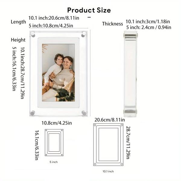 10 inch Acrylic Digital Photo Frame LCD IPS Screen desktop Video Display