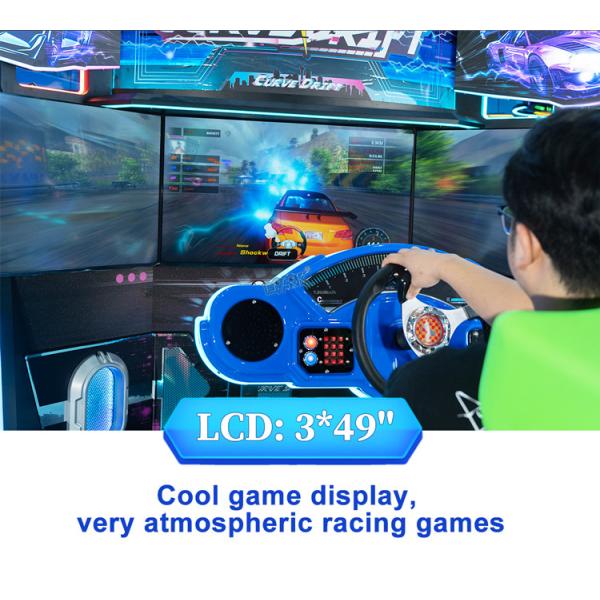 Exciting 3 Screens Car Racing Game Simulator Machine 1 Player