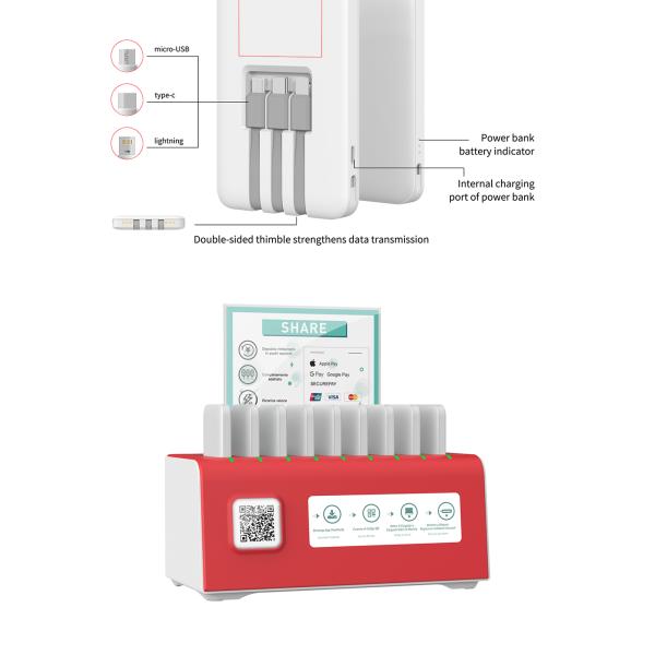 HopeYear Rental Power Bank Charging Station 9 Port 5000mah