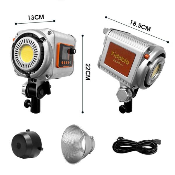 White housing 200W spotlight 2700k-6500k brightness up to 100% suitable for portrait photography
