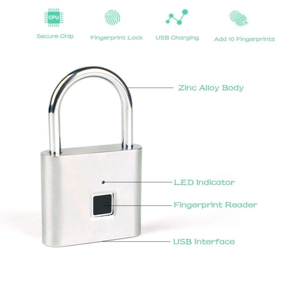 Anti Theft Fingerprint Door Lock Keyless Smart Lock Fingerprint Padlock
