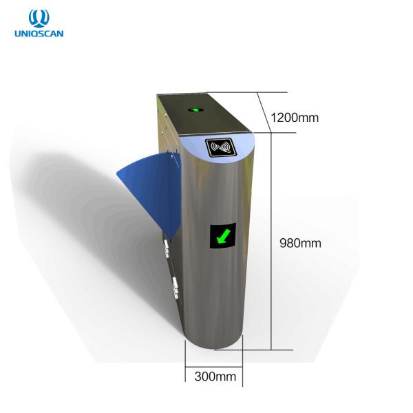 Bi - Directional Pass Flap Barrier Gate 304 Stainless Steel Housing Brushless Motor Type