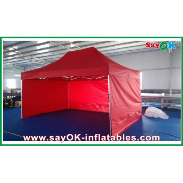 Event Canopy Tent Oxford Cloth Durable Pop-Up Tent Aluminum Frames Red With Printing