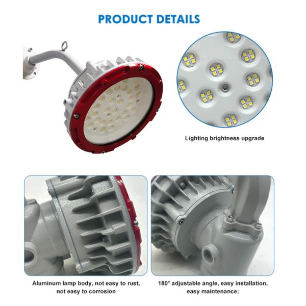 100-110lm LED Explosion Proof Lighting 8mm Atex Lights Tempered Glass