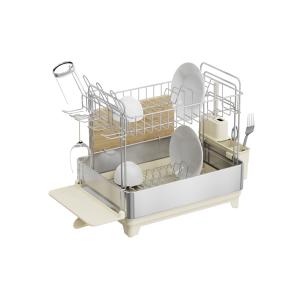 Multifunctional Kitchen Folding Dish Rack , Stainless Steel Dish Drainer and