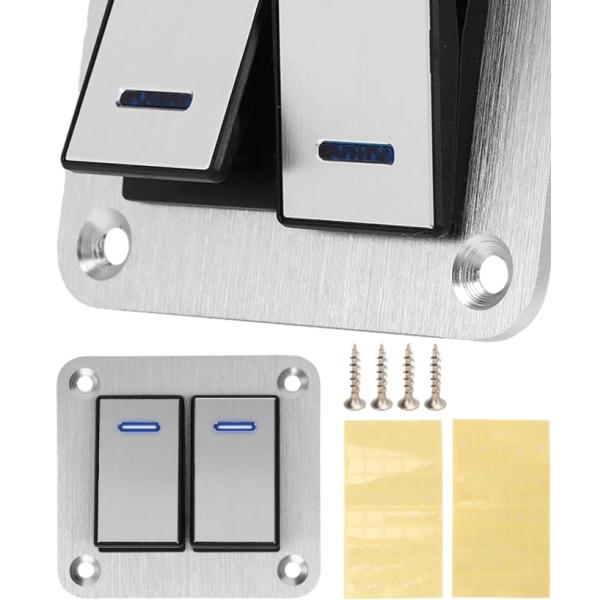 Toggle Switch Panel, Rocker Switch Panel Waterproof Universal UTV Boat Small Round Rocker Switch