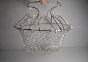 Wholesale Woven Stainless Steel Wire Basket , Heat Resistance Mesh Fryer Basket from china suppliers