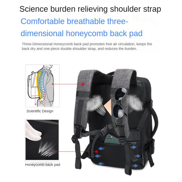 Oxford Ployester Multi Functional Backpack 39L Expandable Computer Bag