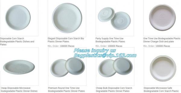 7 inch Pretty Food Grade Eco Biodegradable Tableware Disposable Corn Starch Plate,corn starch disposable plastic plates/