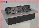 7Mm Thickness Hidden Desk Pop Up Sockets , Multi Function Socket Box Rectangular
