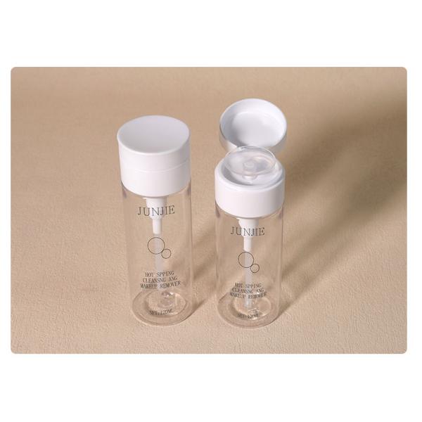 PET Cosmetic Bottle 100ml 120ml 400ml Makeup Remover Bottle With Round Flat Top