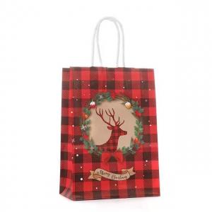 China luxury Christmas Paper Shopping Bags Coated Paper for holiday gift on sale