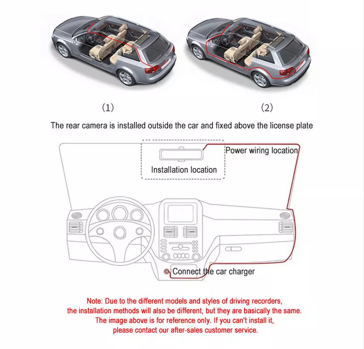 10 Inch Car DVR Camera Night Vision Motion Detection Dash Cam 1440P