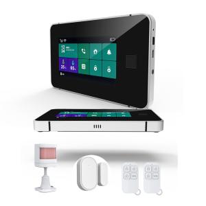China Wi-Fi GSM Alarm System 433MHz Home Burglar Alarm with TFT Touch Keyboard Fingerprint Arming Temperature Humidity Display on sale