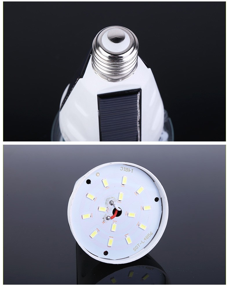 rechargeable led solar emergency light bulb E27 B22 lamp led smd5630 80RA high light efficiency 2 years warranty CE 12W