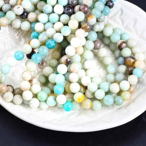 Amazonite Round Bead Natural Crystal Gemstone Different Bead Size Loose Bead Strands for DIY Jewelry Making