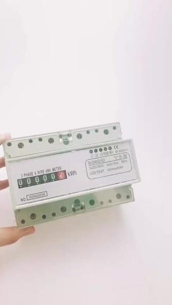 Quality Din Rail 7p Three Phase Counter Display Electric Kwh Watt Meter for sale