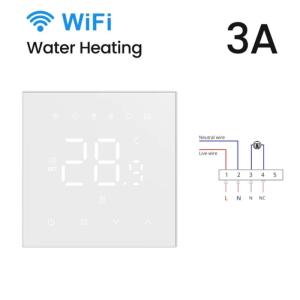 China Tuya Wifi Smart Thermostat Switch Electric Water Floor Heating Wall Hanging Furnace Switch 3A Touch / Mobile APP/ Voice Control Compatible with Alexa/Google Home on sale