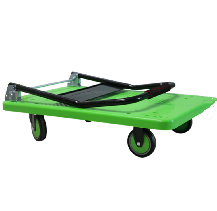 Heavy Duty 400kg Plastic Folding Platform Hand Trolley Cart Heavy Duty Durable Plastic Four Wheels Folding Pallet Tool Trolley Cart